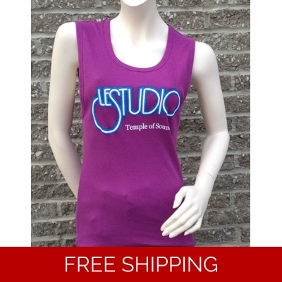 Woman Purple Tank Top White & Blue Front Logo TOS